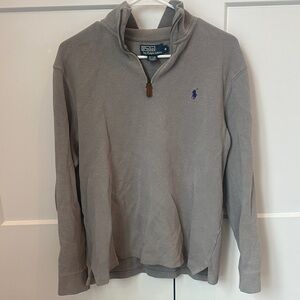 Ralph Lauren Light Gray Quarter-Zip Sweater